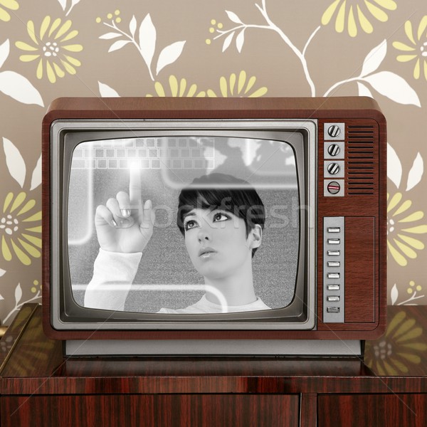 未来的な レトロな コントラスト ヴィンテージ テレビ 将来 ストックフォト © lunamarina