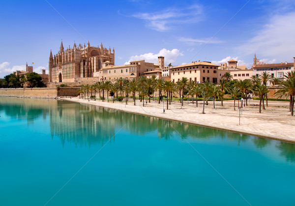 Majorca La seu Cathedral and Almudaina from Palma Stock photo © lunamarina