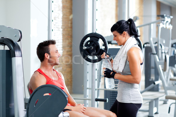 Stockfoto: Man · vrouw · vrienden · sport · gymnasium