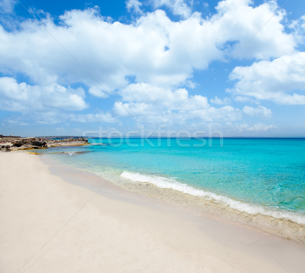 Belearic Formentera Escalo white sand beach Stock photo © lunamarina