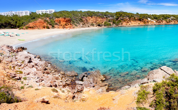 Cala Llenya in Ibiza with turquoise water in Balearic Stock photo © lunamarina