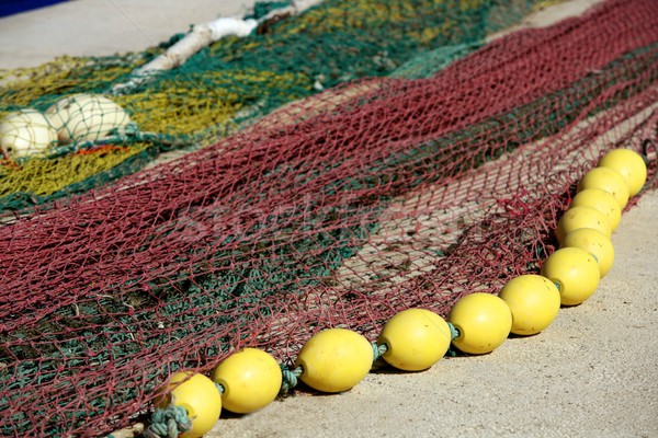 Halászhajók felszerlés részlet net művészetek makró Stock fotó © lunamarina
