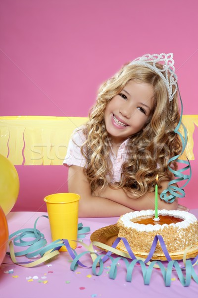 Little blond girl  in a birthday party  Stock photo © lunamarina