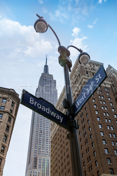 Manhattan New York Broadway belváros üzlet égbolt Stock fotó © lunamarina