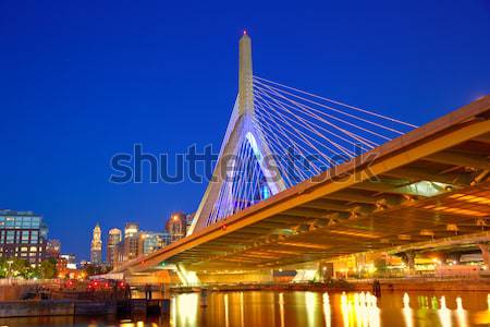 Boston Zakim bridge sunset in Massachusetts Stock photo © lunamarina