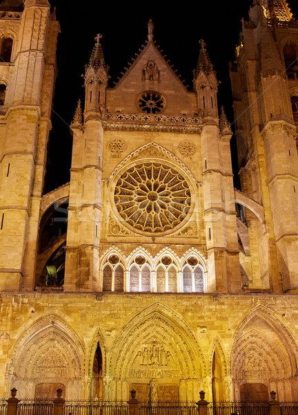 Cathedral of Leon in Castilla at Spain Stock photo © lunamarina