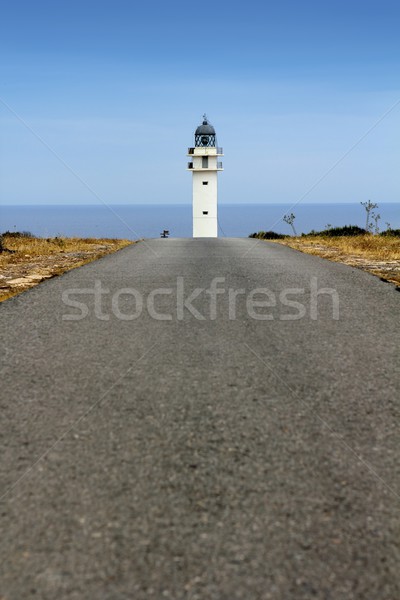 Barbaria lighthouse Formentera from road Stock photo © lunamarina