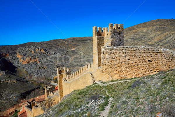 Középkori város Spanyolország erőd falu fal Stock fotó © lunamarina