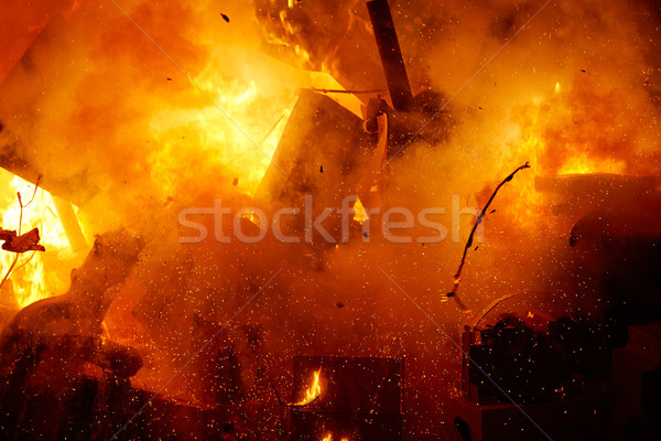 Fallas popular fest burning cartoon figures Stock photo © lunamarina