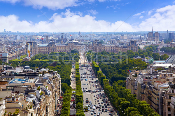 Paris skyline Champs Elysees and Concorde Stock photo © lunamarina