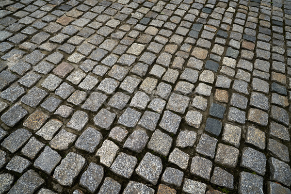 Granit Kopfsteinpflaster Pflaster Deutschland Straße Freien Stock foto © lunamarina