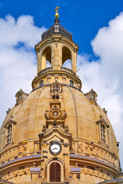 Dresda biserică Germania cer ceas călători Imagine de stoc © lunamarina