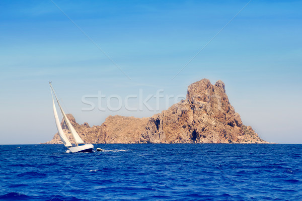 Ibiza sailboat in Es Vedra island Stock photo © lunamarina
