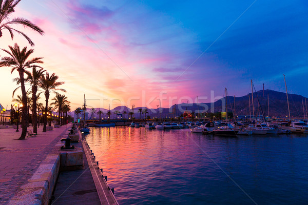 Stock photo: Cartagena Murcia port marina sunset in spain