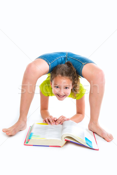 гибкий Kid девушки домашнее задание книга белый Сток-фото © lunamarina