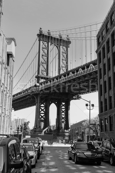 Manhattan Bridge at Brooklyn street New York US Stock photo © lunamarina