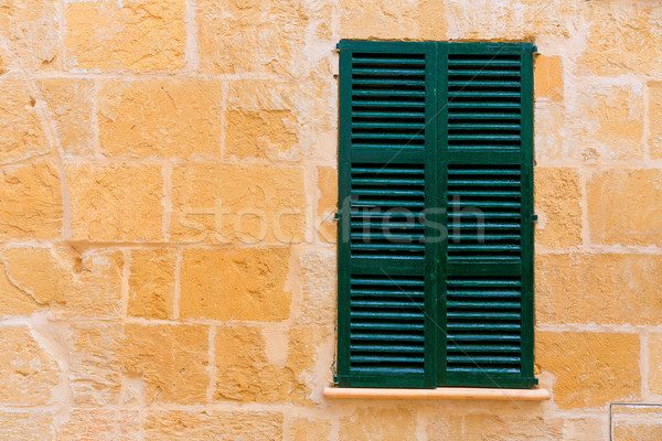 Alcudia Old Town wood shutters Mallorca Stock photo © lunamarina