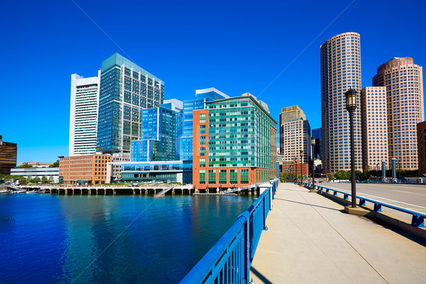 Boston skyline from Seaport boulevard bridge Stock photo © lunamarina