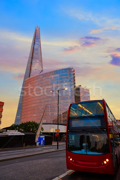London The Shard building at sunset Stock photo © lunamarina