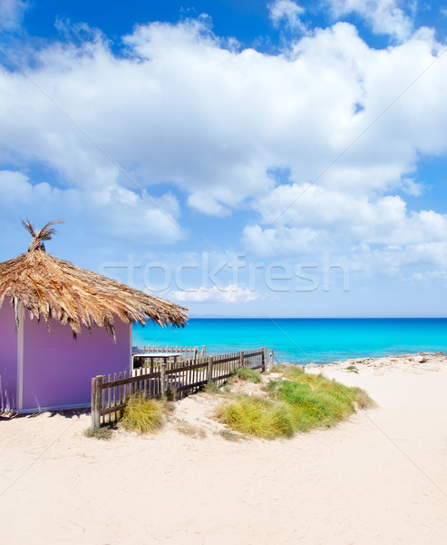 [[stock_photo]]: Tropicales · pourpre · hutte · turquoise · plage · sable · blanc