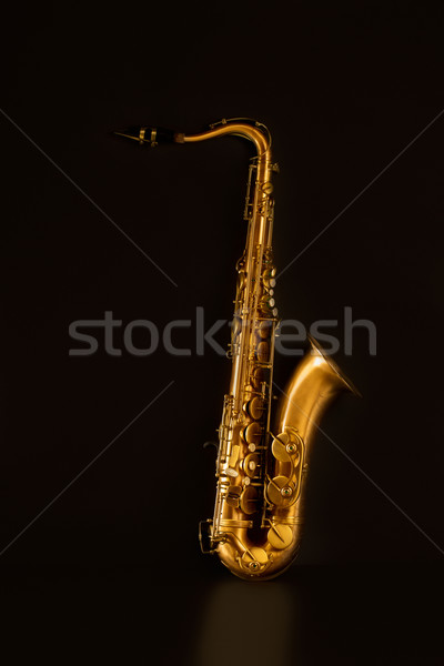 Sax golden tenor saxophone in black Stock photo © lunamarina
