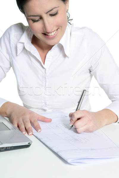 Agreement sign woman signing document Stock photo © lunamarina