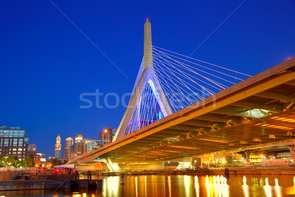 Сток-фото: Бостон · моста · закат · Массачусетс · холме · США