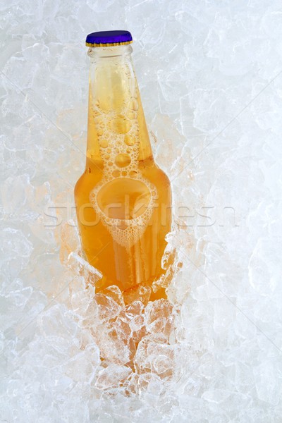 Beer bottle on ice fresh frosted glass Stock photo © lunamarina