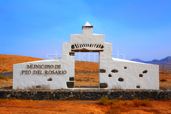Puerto Rosario monument sign Fuerteventura Stock photo © lunamarina