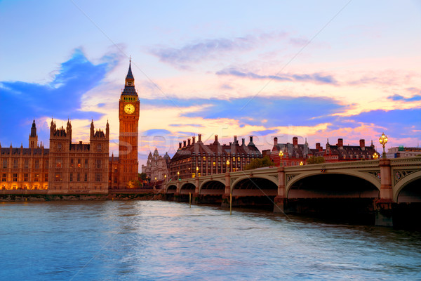 Big Ben reloj torre Londres thames río Foto stock © lunamarina