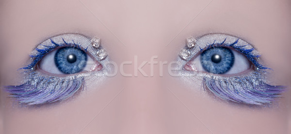 Blau Auge Makro Winter Make-up Stock foto © lunamarina