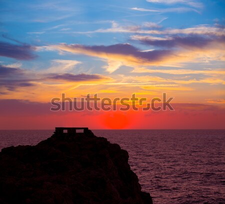 Ciutadella Menorca at Punta Nati orange sunset Stock photo © lunamarina