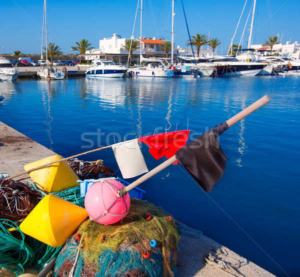Formentera Balearic Islands fishing tackle nets longliner Stock photo © lunamarina