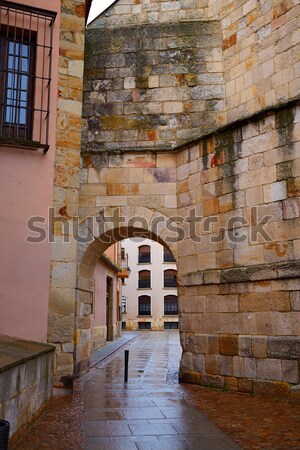 Mora de Rubielos in Teruel Aragon stonewall village Stock photo © lunamarina