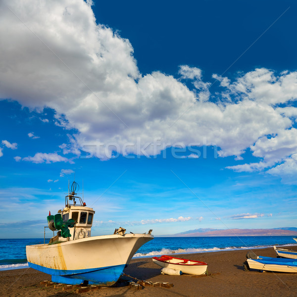 Almeria Cabo de Gata San Miguel beach boats Stock photo © lunamarina