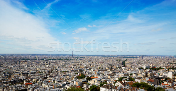Сток-фото: Париж · Skyline · антенна · Монмартр · Франция · небе
