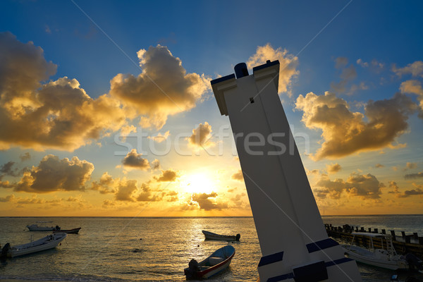 Puerto Morelos sunset in Riviera Maya Stock photo © lunamarina
