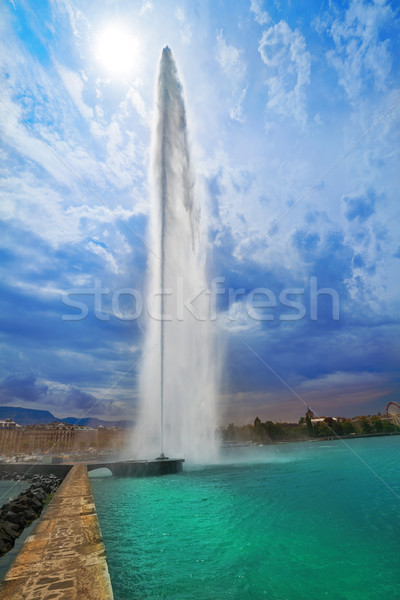 Meer water jet Zwitserland landschap Stockfoto © lunamarina