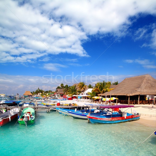Wyspa dok portu molo kolorowy Meksyk Zdjęcia stock © lunamarina