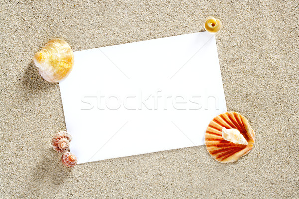 Stock fotó: üres · papír · copy · space · nyár · tengerparti · homok · vakáció · nyári · vakáció