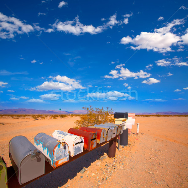 Grunge mail boxes in California Mohave desert USA Stock photo © lunamarina