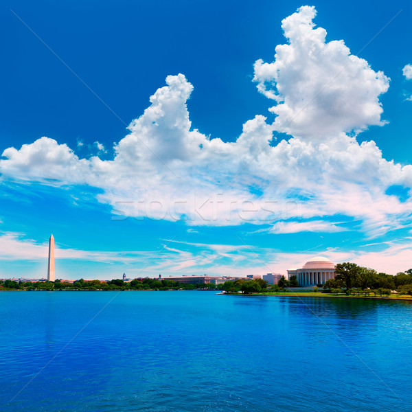 Washington wijk gebouw stad Blauw witte Stockfoto © lunamarina