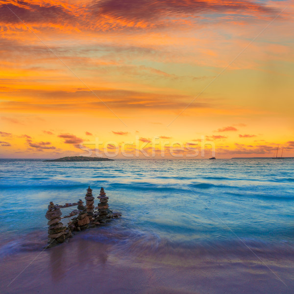 Majorca Sunset in Es Trenc beach in Campos Stock photo © lunamarina