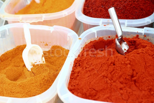 Szafran papryka curry żółty pomarańczowy przyprawy Zdjęcia stock © lunamarina