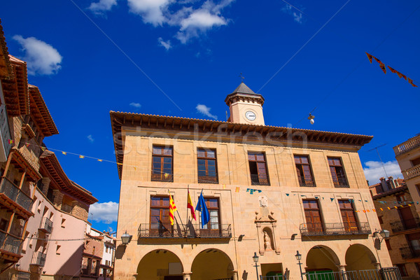 Mora de Rubielos Teruel Town Hall square Aragon Stock photo © lunamarina