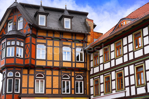 Wernigerode facades in Harz Germany Saxony Stock photo © lunamarina