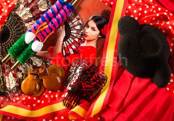 Flamenco woman with bullfighter and typical Spain Espana Stock photo © lunamarina