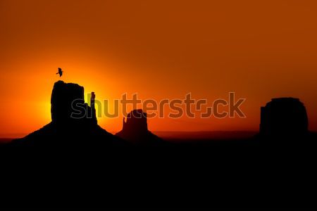 日の出 谷 西 ミトン ユタ州 空 ストックフォト © lunamarina