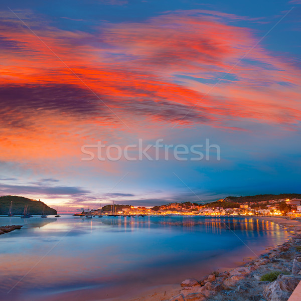 Kikötő naplemente sziget Mallorca Spanyolország tengerpart Stock fotó © lunamarina