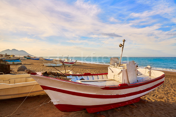 Almeria Cabo de Gata San Miguel beach boats Stock photo © lunamarina